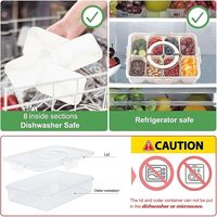 Boîte à Snacks avec Couvercle, Plateau de Service Divisé avec Poignée, Contenants pour Snacks, Noix et Plats de Fête