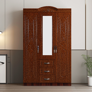 Muebles modernos de plástico, armarios de tela de madera MDF, 3 puertas, con 3 cajones, baratos, 2021 - Product Image 2