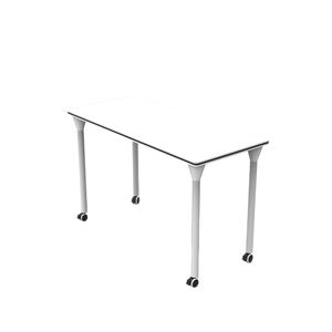 Classrom universitaire double table cadre en acier livre panier mobile <span class=keywords><strong>gratuit</strong></span> combiné rond groupe chat pliable 1.2m 1.4m longue table - Product Image 3