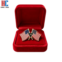 Broche en émail personnalisable plaquée or moderne, motif drapeau doublement croisé en métal, pour 13 Star Bennington 76, fabrication sur mesure depuis 20 ans
