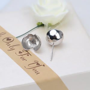 Pendientes de Plata S925 con 8-12 Perlas JG5170, Accesorios de Joyería Hechos a Mano en Bandeja Vacía - Product Image 4