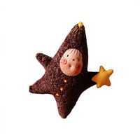 Peluche personnalisée en forme d'étoile, marron, avec visage brodé, mini, objet de collection, cadeau pour fans, vente en gros