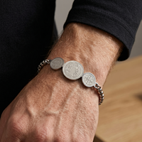 Bracelet en acier inoxydable avec médaille de Saint Benoît, chaîne en or, bijoux catholiques San Benito avec carte