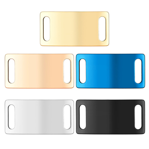 Plaque d'identification rectangulaire vierge en acier inoxydable poli miroir pour chiens et chats, pour collier, produits et fournitures pour animaux de compagnie, vente en gros - Product Image 1