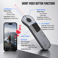 Souris ergonomique Air Mouse avec pointeur laser, télécommande pour défilement rapide de vidéos et contrôle de caméra pour tablettes et ordinateurs portables iOS et Android