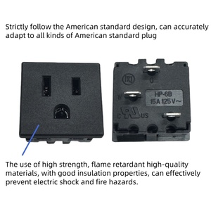 NEMA5-15R <strong>3</strong> <strong>Pins</strong> American <strong>Socket</strong> Panel AC 15A 125V Panel Mount Outlet Industrial Female Connectors