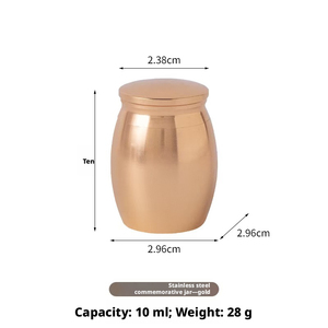 Guci Kremasi Mini Hewan Peliharaan dari Baja Anti Karat, Wadah Kenangan untuk Anjing, Kucing, dan Hewan Kecil, Tempat Menyimpan Abu dan Rambut, dengan Sistem Sekrup Presisi - Product Image 2