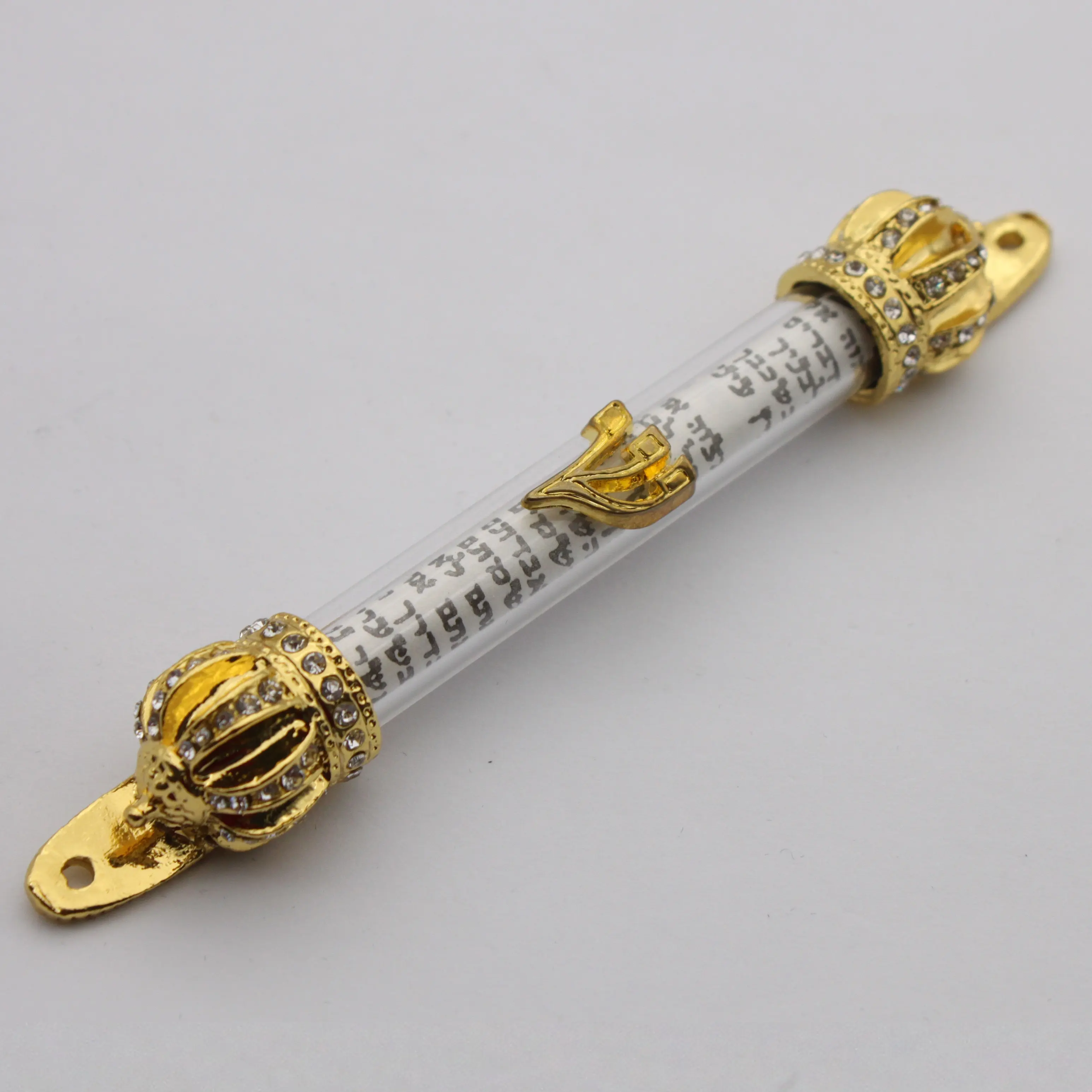 The King Royal Crown Metal Gold Mezuzah Scroll Case