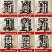 Máquina Multifuncional Smith Trainer para Gimnasio en Casa, Equipo de Fuerza de Acero Inoxidable para Entrenamiento de Pecho, Piernas y Espalda