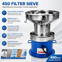 Machine de tamisage vibratoire en acier inoxydable de 450 mm, séparateur vibro-tamiseur pour la classification des particules de poudre fine
