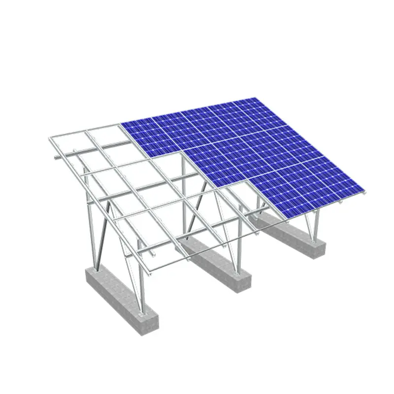Braket pasang Panel surya, karbon tahan air energi surya Carport sistem pemasangan PV struktur parkir baja aluminium