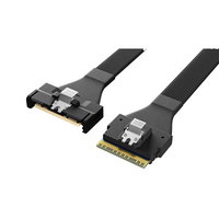 Cable de Conexión de Alta Velocidad para Servidor MINI SAS 8087 Recto a SAS con Curva Exterior de 90 Grados