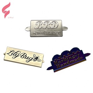 Étiquettes de marque personnalisables écologiques LiHui avec motif de lettres pour vêtements, sacs et <span class=keywords><strong>bagages</strong></span>, étiquettes métalliques avec logo personnalisé - Product Image 2