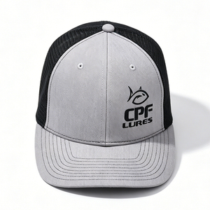 Casquette de camionneur en maille gris-noir avec broderie, polyester/coton, unisexe, réglable, respirante, pour sports de plein air - Product Image 4