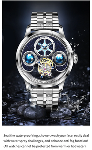 Ideal Knight 6808 High Quality Stainless Steel Hollow Men's Watch Custom Logo Waterproof Automatic Tourbillon Wristwatch for Man - Product Image 4
