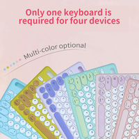 Keyboard Mini nirkabel BT, papan ketik dapat diisi ulang komputer, Laptop, PC, Gamer