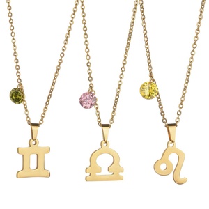 Collar con Colgante de Piedra de Nacimiento de Circonita, Chapado en Oro de 18K, Multicolor, Económico, para Mujer, con Signo Zodiacal Brasileño, XRNH4 - Product Image 6