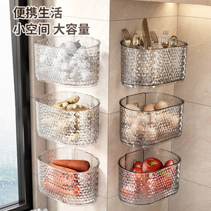 ตะกร้าเก็บของในครัวทรงรีทันสมัย หลายชั้น ติดผนังโดยไม่ต้องเจาะ สำหรับเก็บหัวหอม ขิง กระเทียม ตะกร้าจัดระเบียบ - Product Image 2