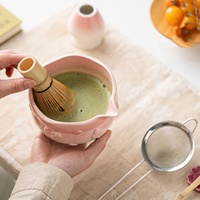 Bol à matcha en céramique Lelyi Ins, design créatif et exquis, motif nœud et cœur, ensemble de thé matcha mignon pour filles