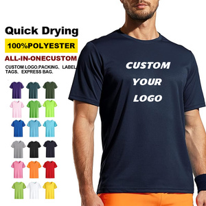 T-shirt ad Asciugatura Rapida con Logo Personalizzato, Maglietta Sportiva Traspirante e Assorbente, Abbigliamento da Lavoro, T-shirt a <span class=keywords><strong>Collo</strong></span> Tondo per Uomo, Taglie Grandi - Product Image 1
