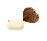 Flashdisk Kayu Bentuk Hati Kecepatan Tinggi 32GB 16GB 8GB dari Kayu Walnut dan Maple, Hadiah Unik