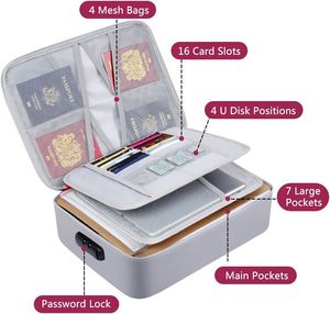 Bolsa de Documentos Portátil, Impermeable y Resistente al Fuego, con Cierre, para Pasaportes, Certificados Importantes, Organizador de Viaje Resistente a Altas Temperaturas - Product Image 3
