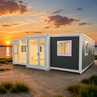 Maison conteneur préfabriquée portable de luxe en panneaux sandwich d'acier extensibles de 20, 30 et 40 pieds pour usage hôtelier