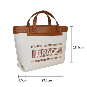 vietnam High Quality Custom Logo Luxury Women's Shoulder <b>Bags</b> Eco-Friendly Reusable Canvas Shopping Tote <b>Bag</b> with Strap - Product Image 6