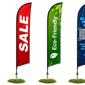 Bandiera Pubblicitaria Personalizzata per Esterni con Asta in Fibra di Vetro e Tessuto in Poliestere per <span class=keywords><strong>Eventi</strong></span> Commerciali e Conferenze - Product Image 3