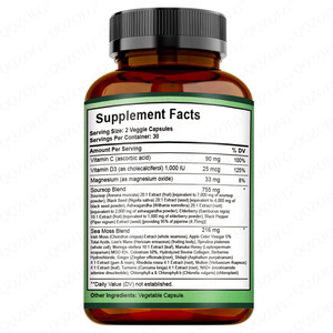 Integratore Esclusivo per il Sistema Immunitario: Capsule di Moringa, Muschio Marino, Olio di Semi Neri, Berberina, Curcuma, Albicocca, Quercetina, Verdure e Graviola per Uomo - Product Image 2