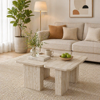 Table basse carrée en dalle de roche, table de salon en pierre naturelle, petite table à thé créative, idéale pour les petits appartements et la maison