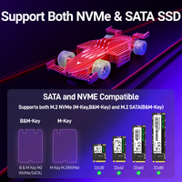 JEYI Supercar M.2 SSD Caja de aluminio NVMe SATA Drive Envolvente con USB3.2 Gen2 10Gbps Marvel para entusiastas del almacenamiento