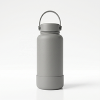 Bouteille d'eau en acier inoxydable à double paroi isolée sous vide de 700 ml avec logo personnalisé, goulot large, poignée, couvercle, boîte blanche, caoutchouc