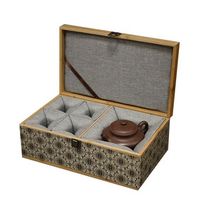 Boîte de rangement pour thé en bois d'acacia rectangulaire avec logo personnalisé, emballage écologique pour les cadeaux de vacances et d'affaires - Product Image 4