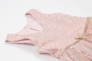 Robe de bal en satin pour filles, imprimé géométrique, dentelle décorative, longueur genou, été, col en V, respirante, sequins, ourlet asymétrique - Product Image 2