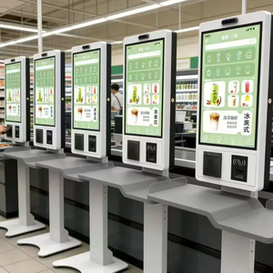 Kiosque mural Totem 21,5/23,8/32'' avec lecteur de code-barres NFC et écran tactile <span class=keywords><strong>pour</strong></span> commande et paiement en libre-service en supermarché - Product Image 1