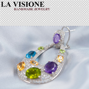 Boucles d'oreilles unisexes en silicone artisanal italien, style vintage français romantique, avec pendentif Tai Silver - Cadeau - Product Image 3
