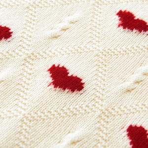 Maglione da ragazza Jacquard con cuore caldo caldo e in lana 100% personalizzata per l'inverno - Product Image 3