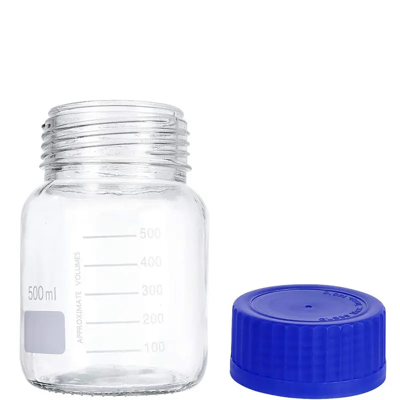 Phòng thí nghiệm hóa học tốt nghiệp 250ml Borosilicate duran Thuốc thử chai thủy tinh với vít cap