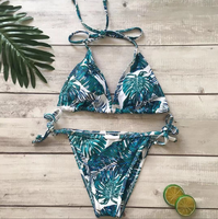 Maillot de bain deux pièces personnalisé à sublimation, sans bretelles, pour filles, grande taille XXL, imprimé rayé, respirant et écologique