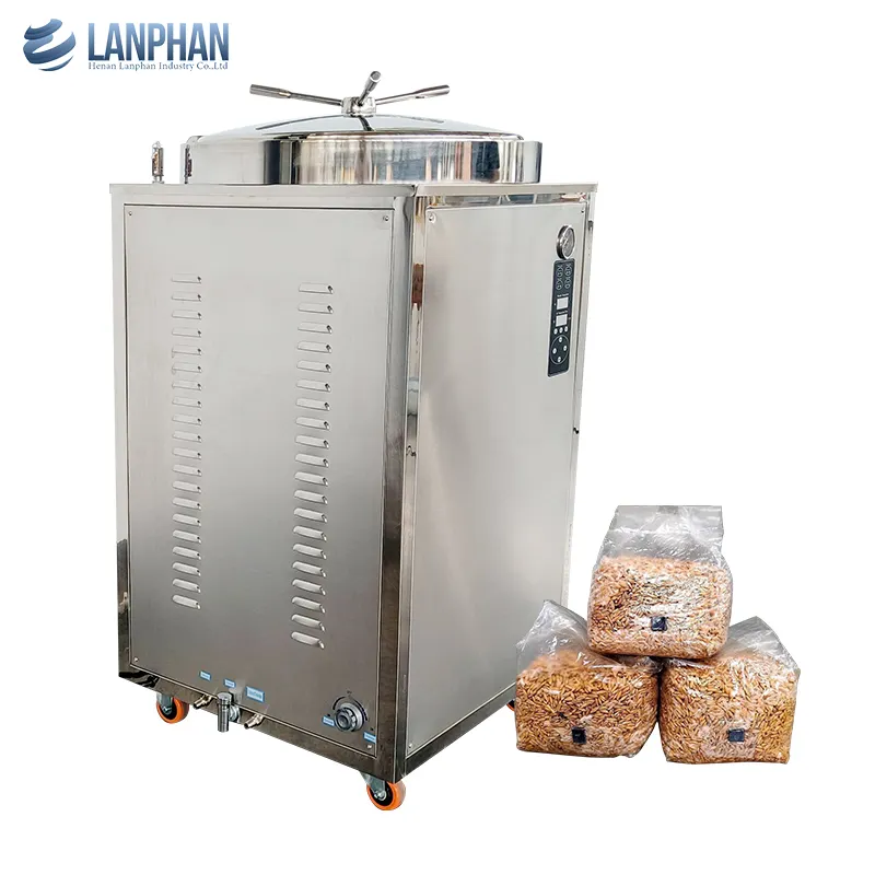 Autoclave vertical para cultivo de cogumelos, equipamento de 200 litros para produção, máquina de esterilização de cogumelos, estoque dos EUA