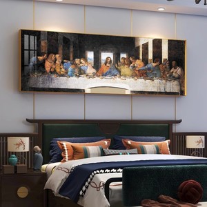 Última cena <span class=keywords><strong>Da</strong></span> <span class=keywords><strong>Vinci</strong></span>, pared de iglesia de fama mundial, porcelana de cristal Horizontal, decoración del hogar, marco de pintura de arte de pared de lujo moderno - Product Image 2