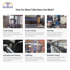 قاعدة طاولة معدنية مربعة أو مستديرة من الفولاذ المقاوم للصدأ بلون ذهبي وردي للمطاعم وطاولات القهوة، رائجة البيع - Product Image 3