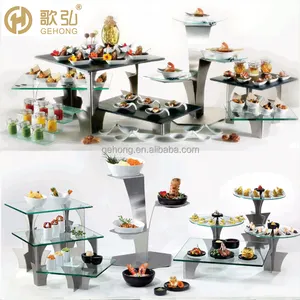 Multi-function combination suit catering buffet display Hotel buffet birthday cake stand wedding cake riser