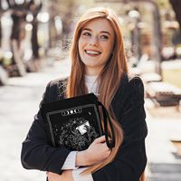 Pochette en velours zippée personnalisée, imprimée et brodée, pour cartes de tarot / livres bibliques
