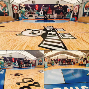 Bon marché, terrain <span class=keywords><strong>de</strong></span> basket et salle <span class=keywords><strong>de</strong></span> badminton pour les sports d'intérieur, plancher en bois d'érable à double quille, plancher <span class=keywords><strong>de</strong></span> bois franc antidérapant pour les gymnases - Product Image 6