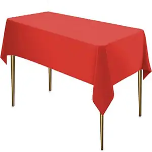 Tek kullanımlık plastik masa örtüsü Premium plastik masa örtüsü ve masa etekler dikdörtgen masalar için parti