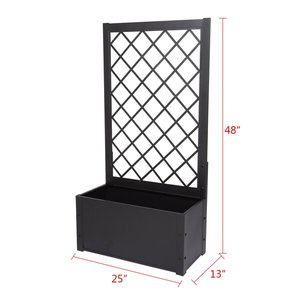 Modern Mobile Planter Box <b>Trellis</b> Powder Coated Corten Steel Planter Screen - Product Image 4