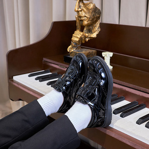 2026 New Style Boys' Leather Shoes Soft Sole Black British Style Student Kids' Shoes Flat Shoes for Big Kids Wholesale Available - Product Image 4