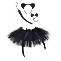Jupes tutu pour bébés filles, vente en gros d'usine, jupes noires à motif de chat, robes tutu pour filles, costume d'animal pour Halloween, mini-jupe